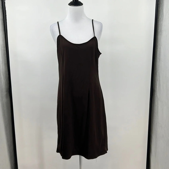 Sandra Darren Dress Womens 6P Brown Cream Batik Ruffled Hem Mini Short Sleeve - Picture 5 of 9